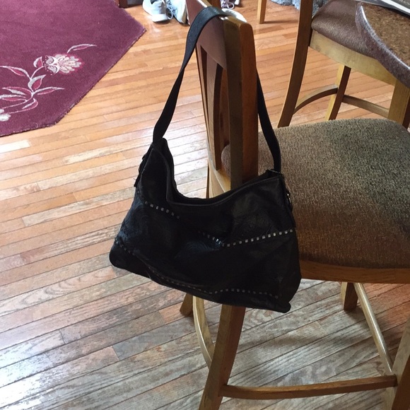 Giani Bernini Black Leather Shoulder Bag - Picture 8 of 10